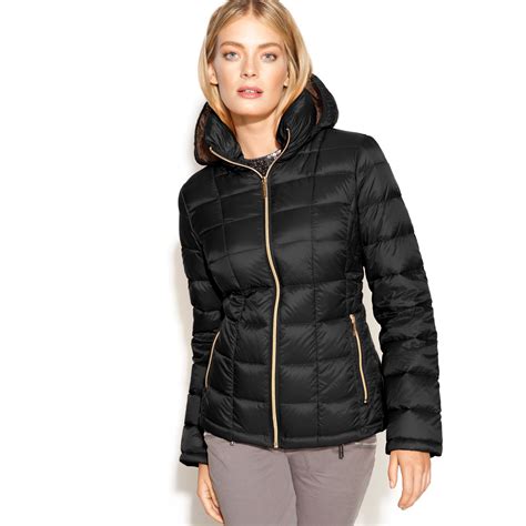 michael kors black camo hooded parka|michael kors puffer coat.